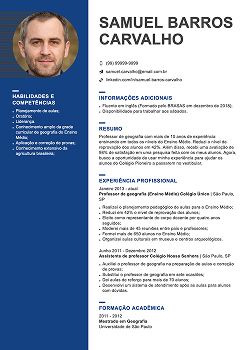 Exemplo de currículo de professor